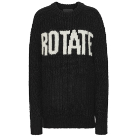 Rotate Knitted Logo Strik Sweater, Sort 